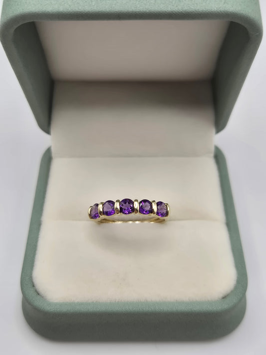 9ct gold amethyst ring