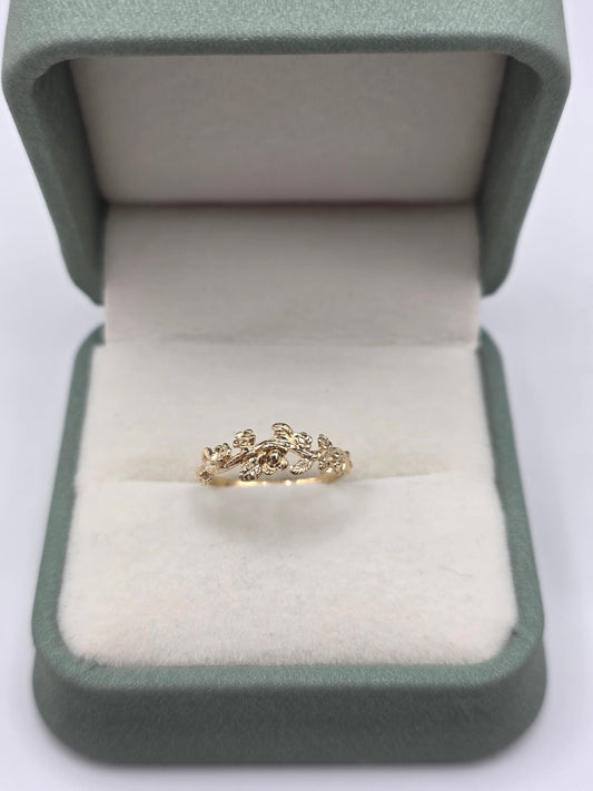 9ct gold forget me not ring