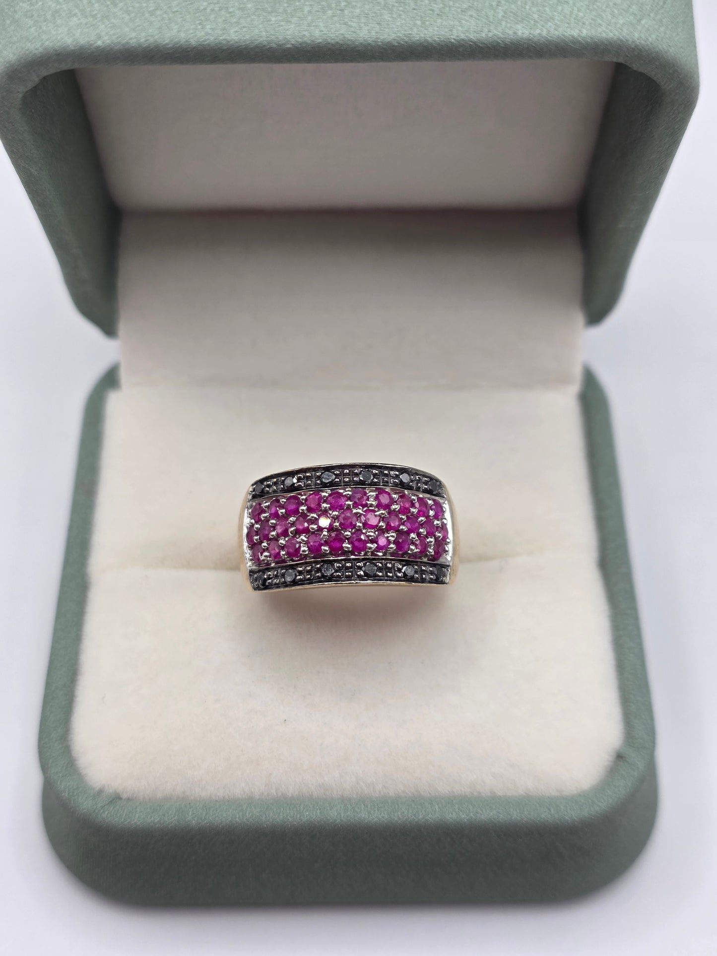 9ct gold ruby and diamond ring