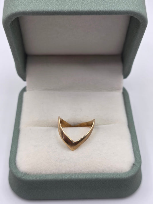 9ct gold double wishbone ring