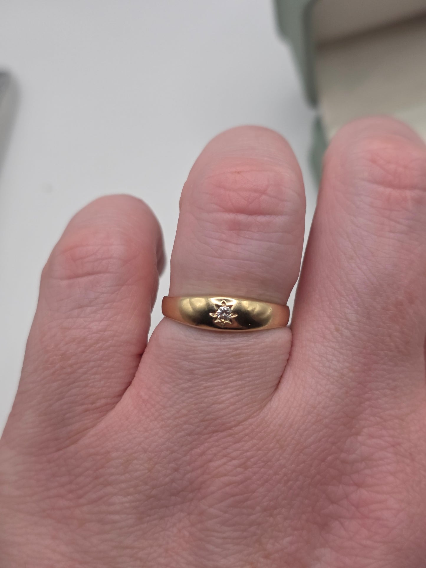 9ct gold diamond gypsy ring