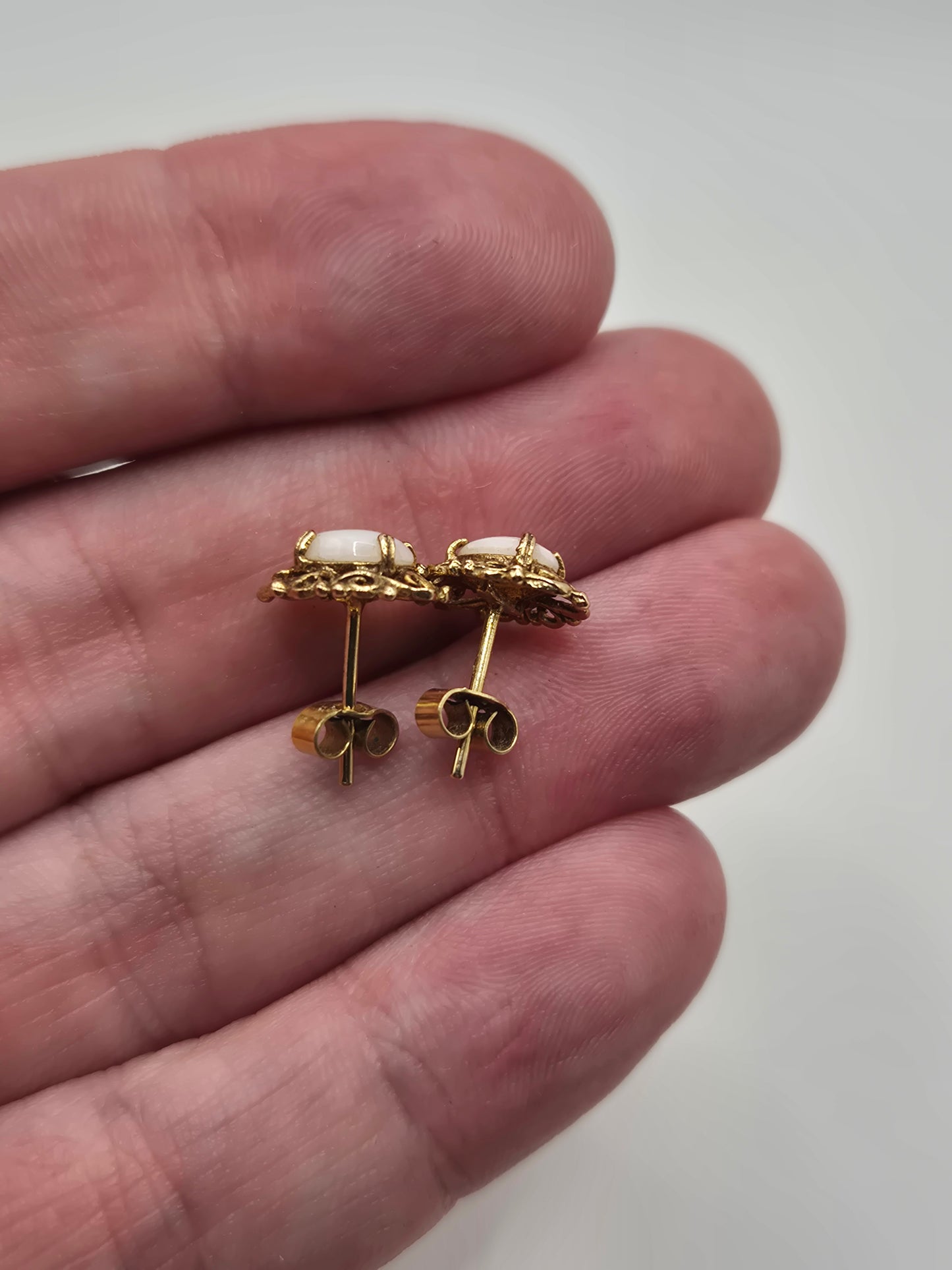 9ct gold opal earrings