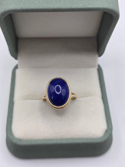 9ct gold lapis lazuli ring