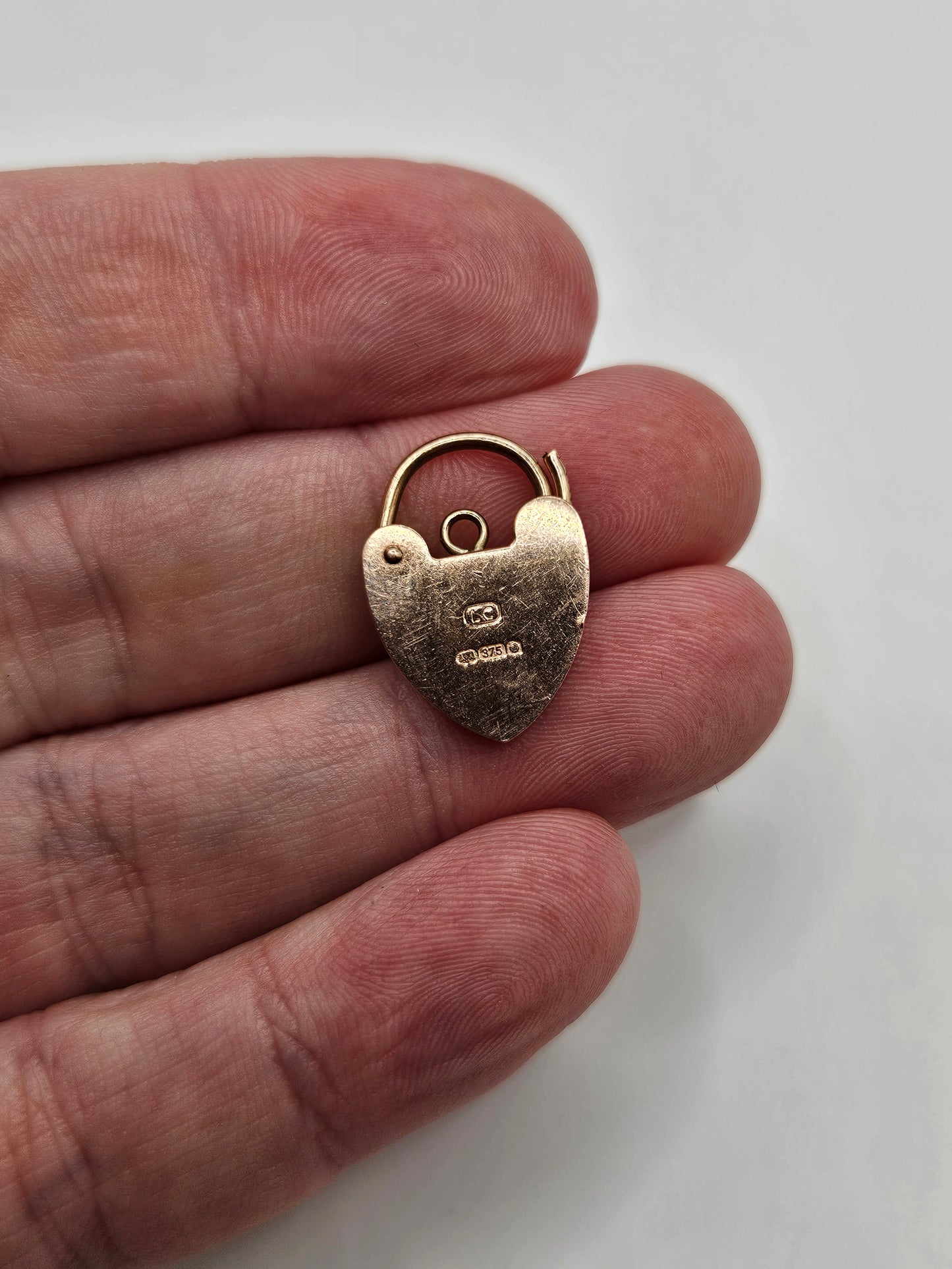 9ct rose gold padlock pendant