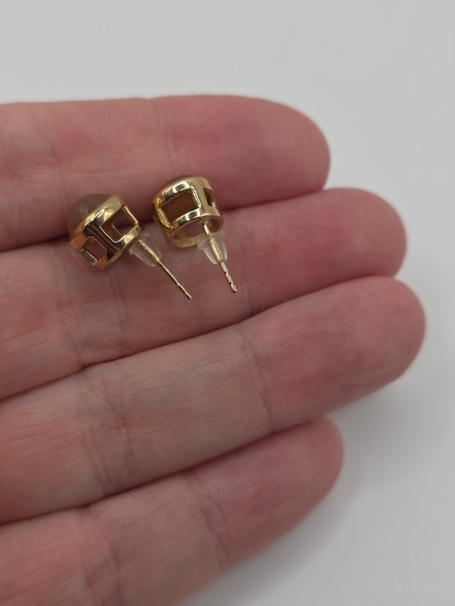 9ct gold star sunstone earrings