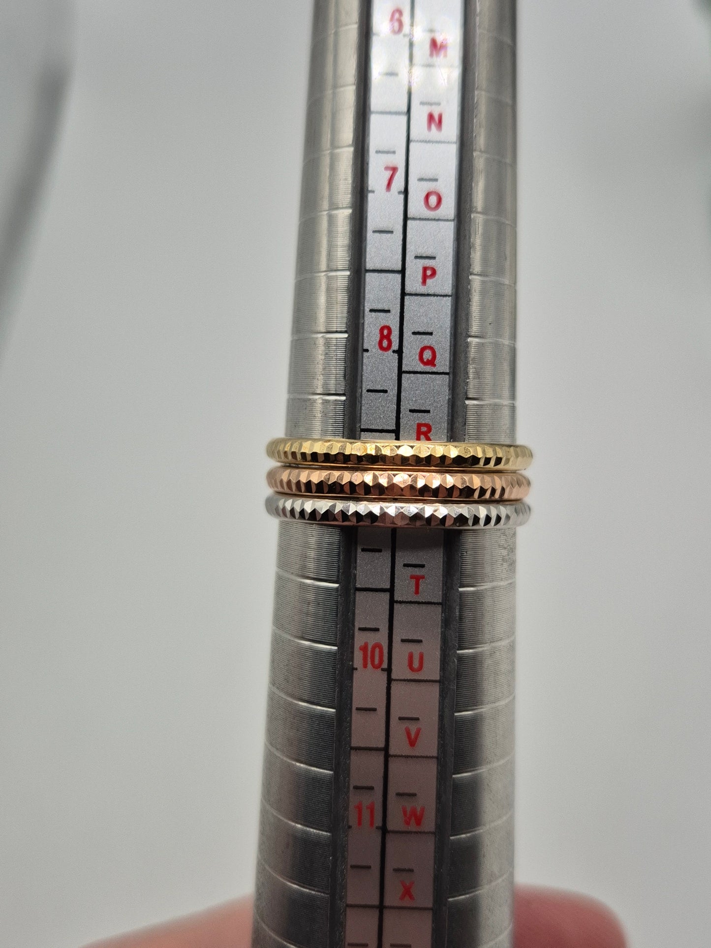 9ct tri gold stacking ring