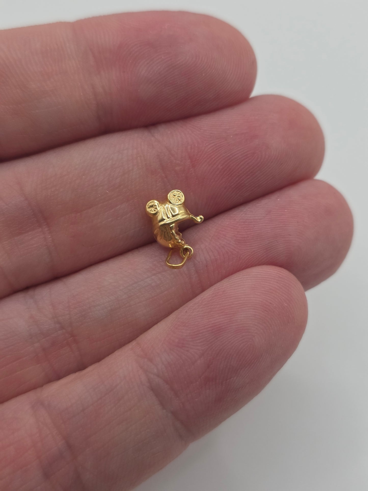 9ct gold enamelled pram charm