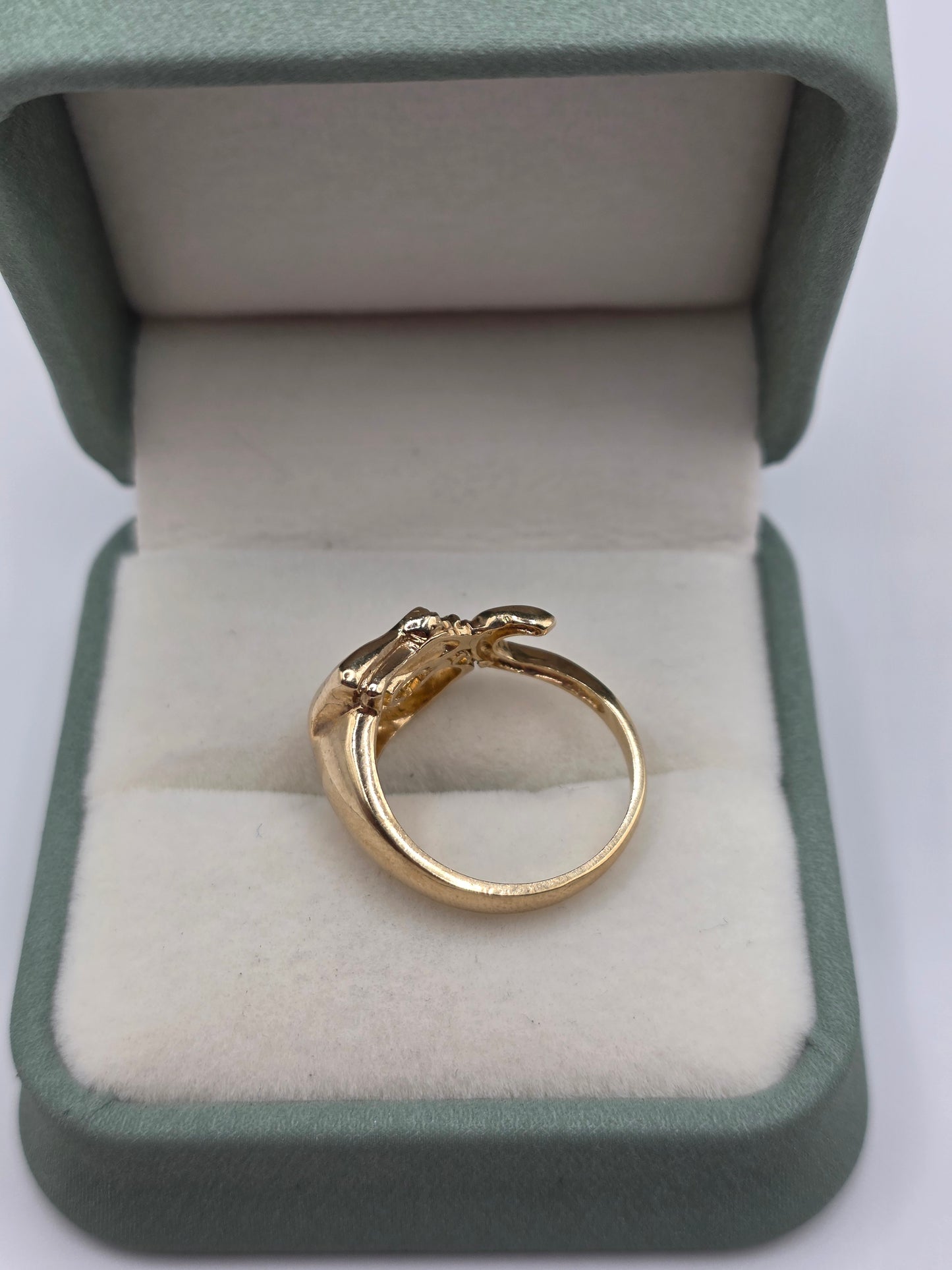 9ct gold ruby panther ring