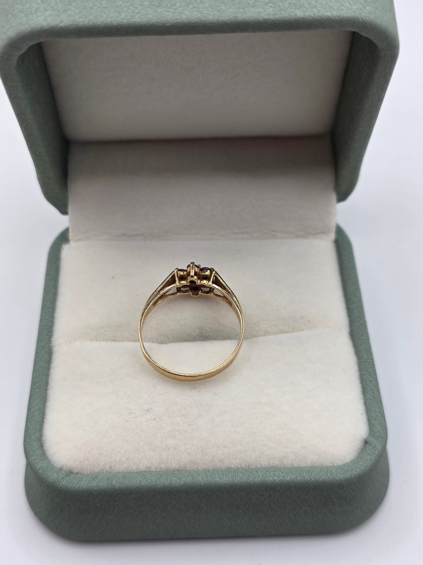 9ct gold ruby and diamond ring