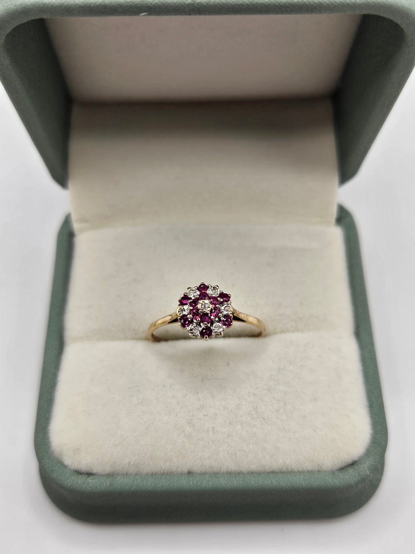 9ct gold ruby and diamond ring