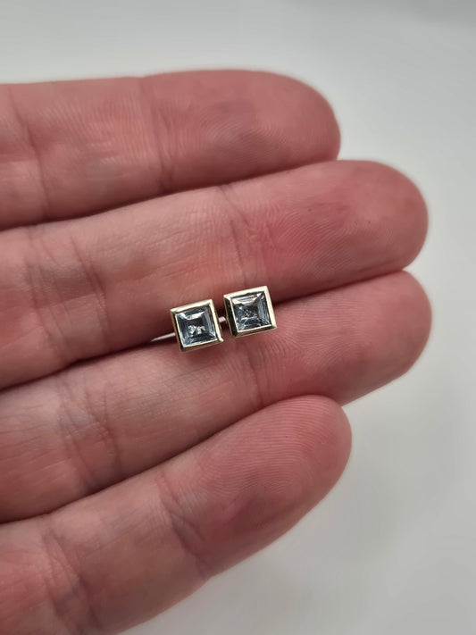 9ct white gold topaz earrings