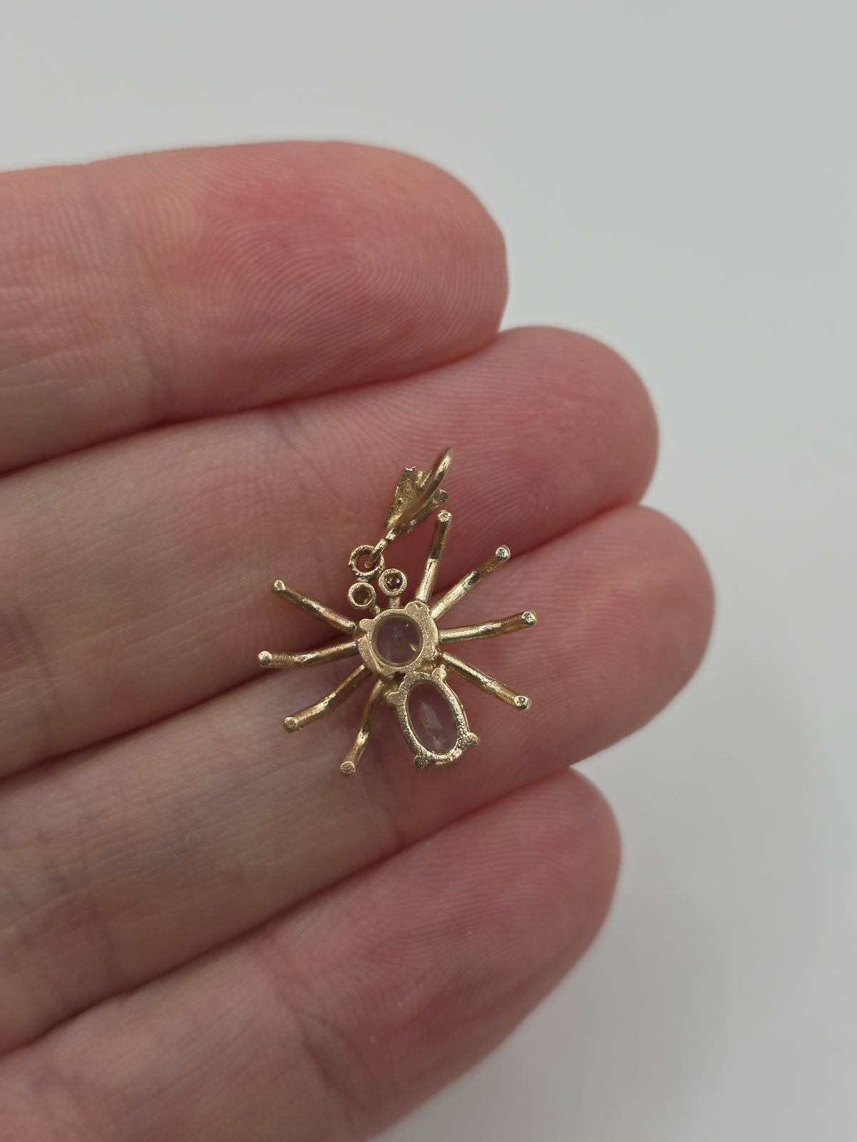 9ct gold topaz and diamond spider pendant