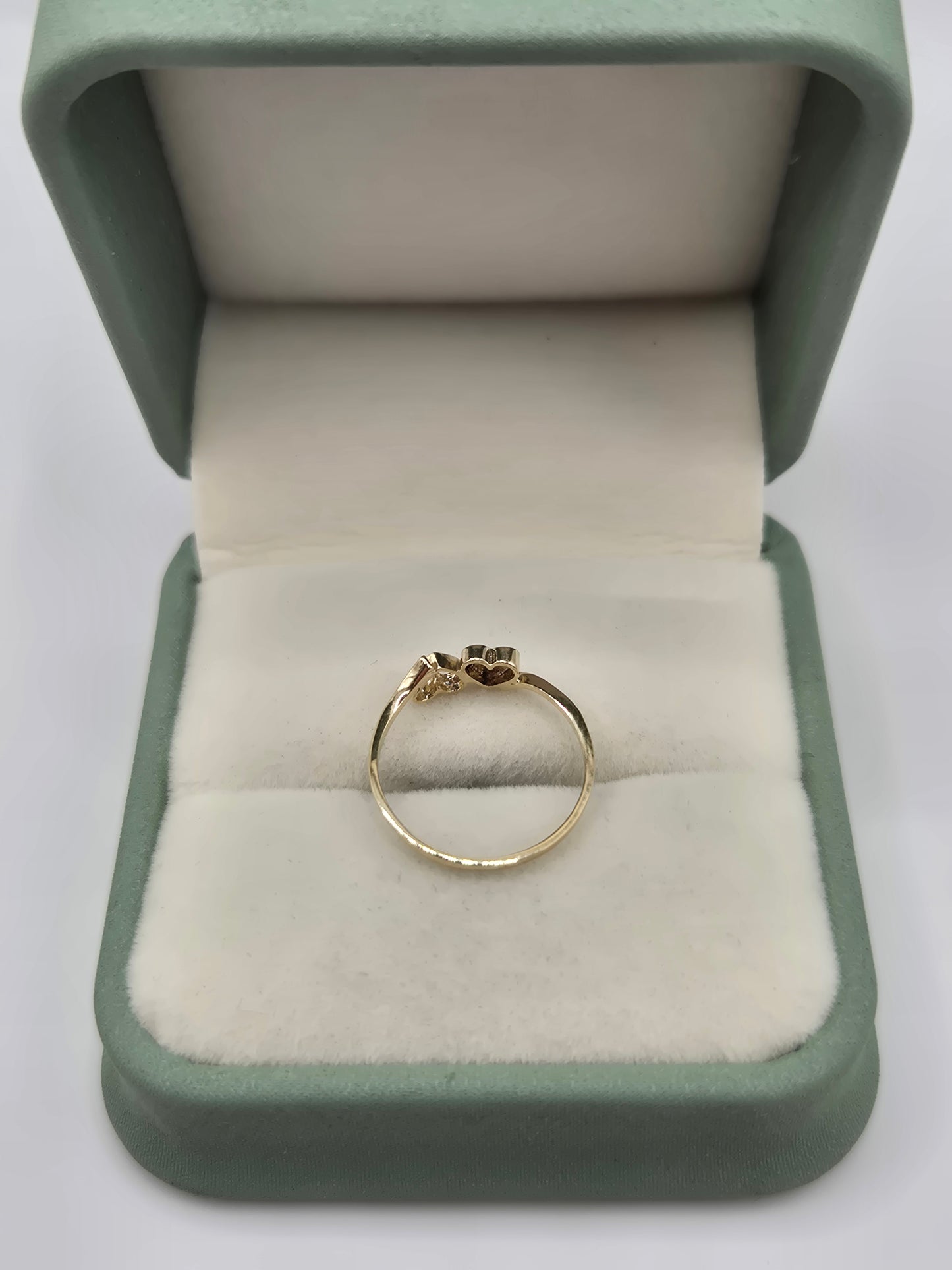 9ct gold double heart ring