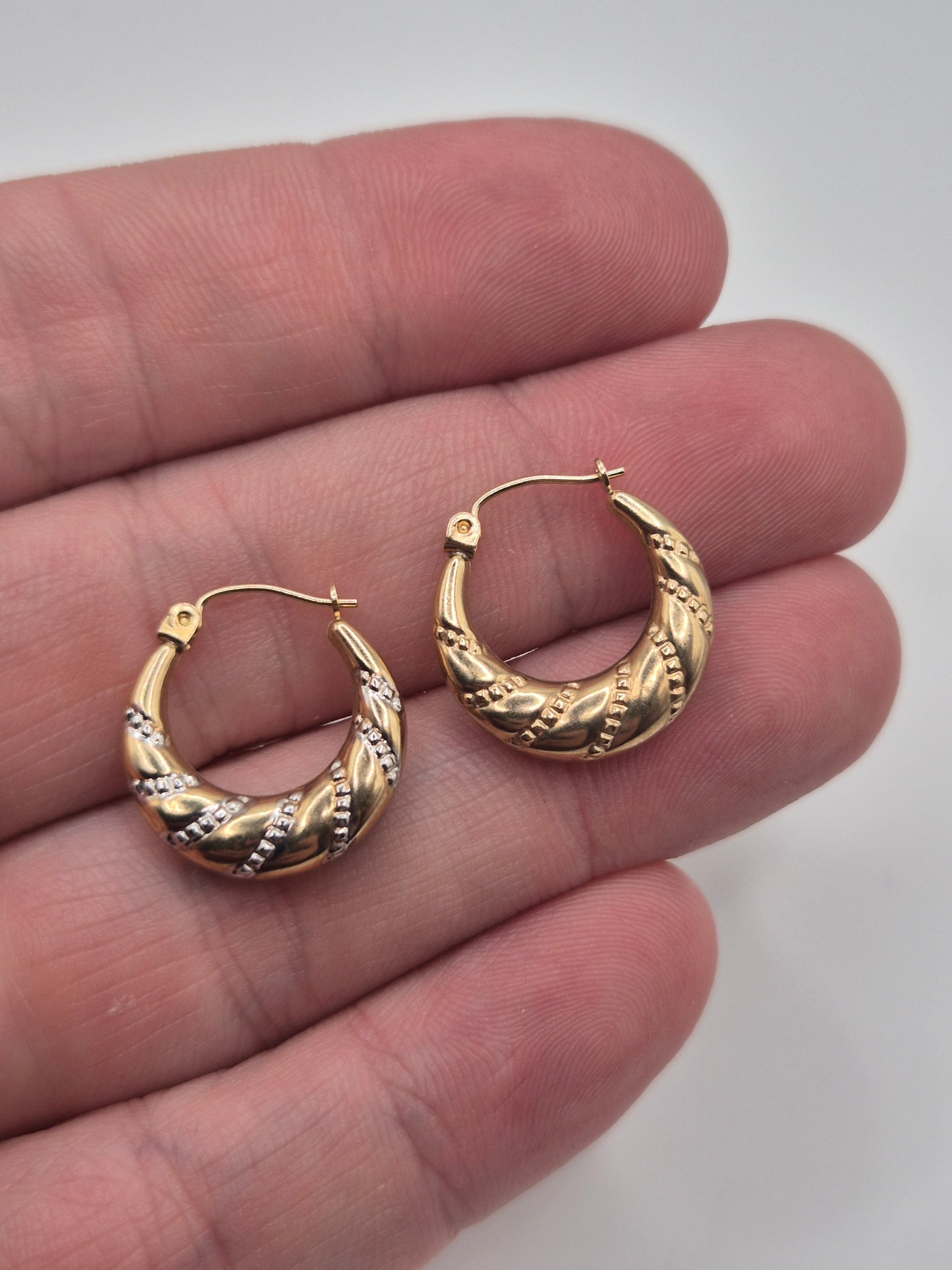 9ct gold creole earrings