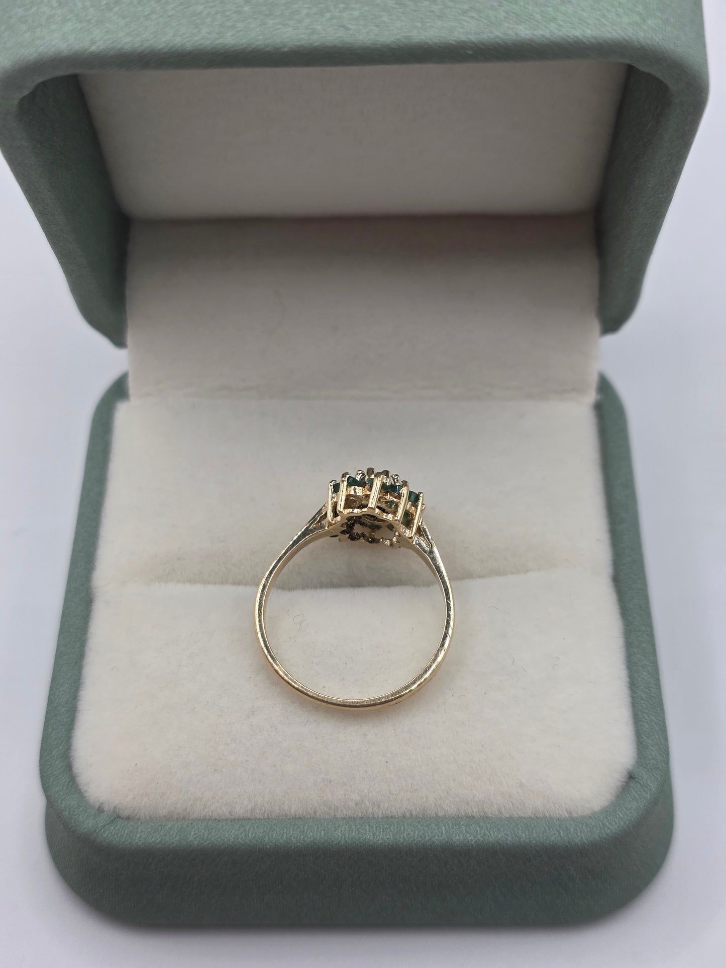 9ct gold opal triplet and emerald ring
