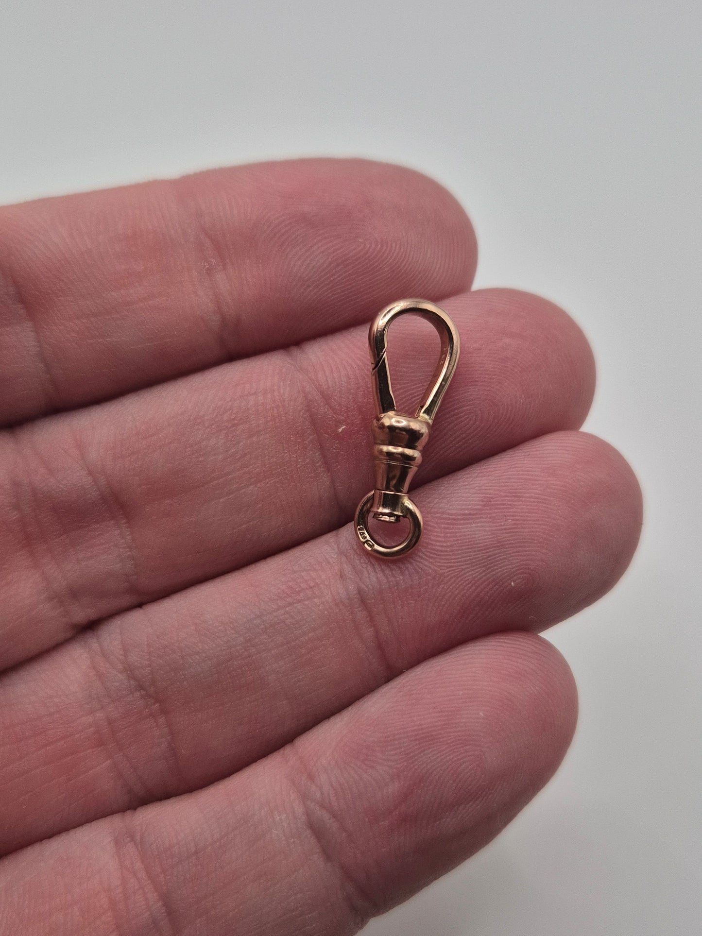 9ct rose gold swivel dog clip (4)