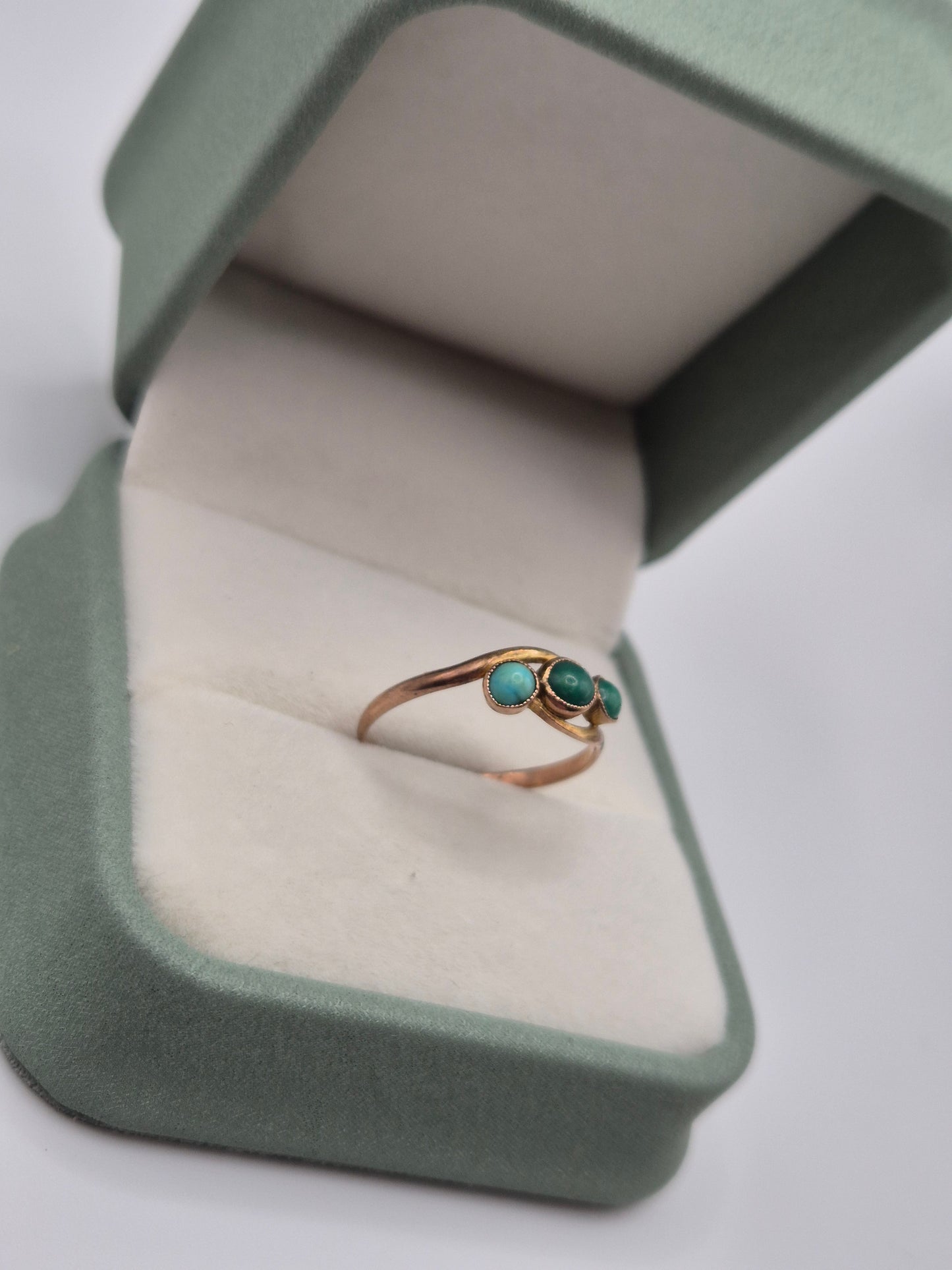 9ct rose gold turquoise ring