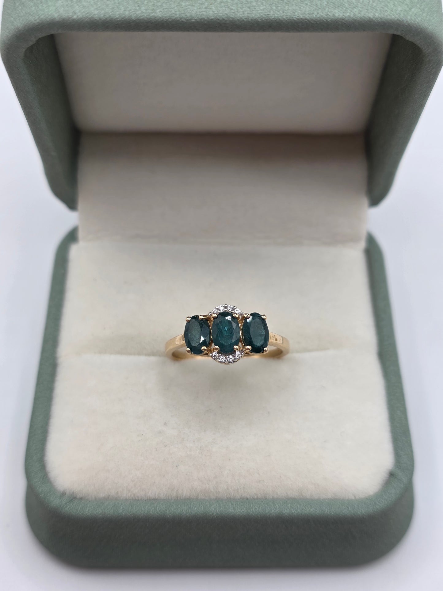9ct gold tourmaline and zircon ring