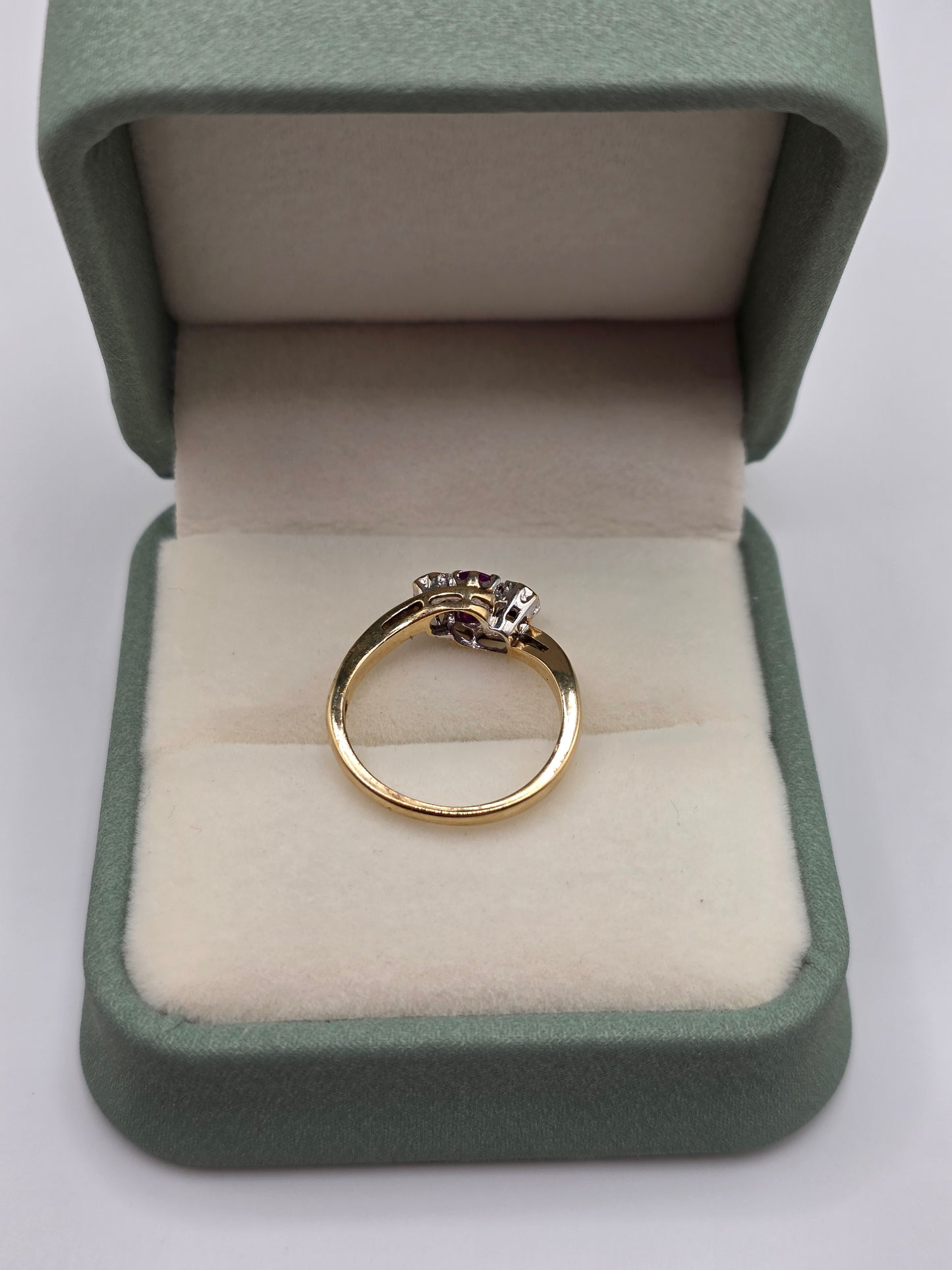 9ct gold ruby and diamond ring