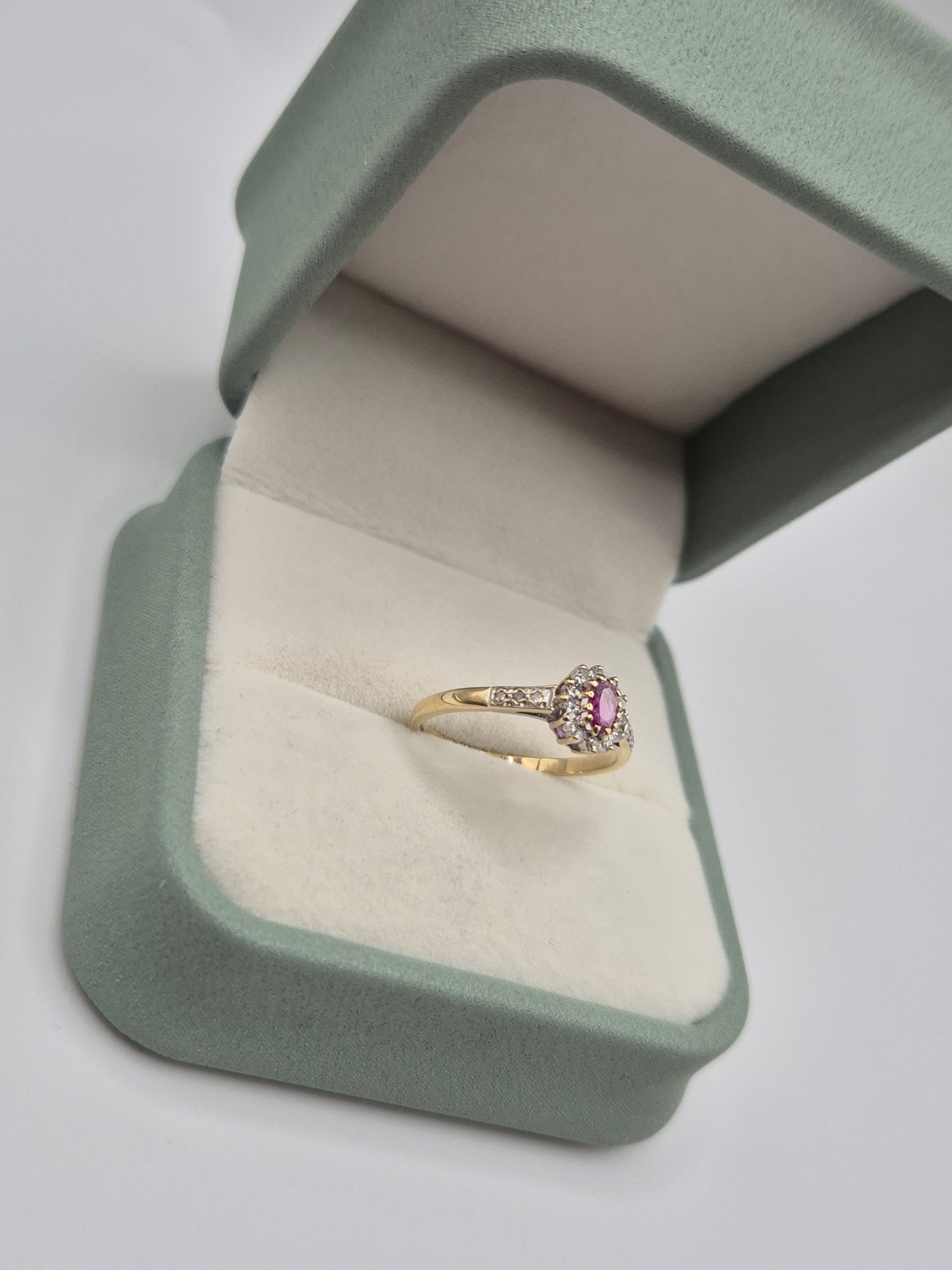 9ct gold ruby and diamond ring
