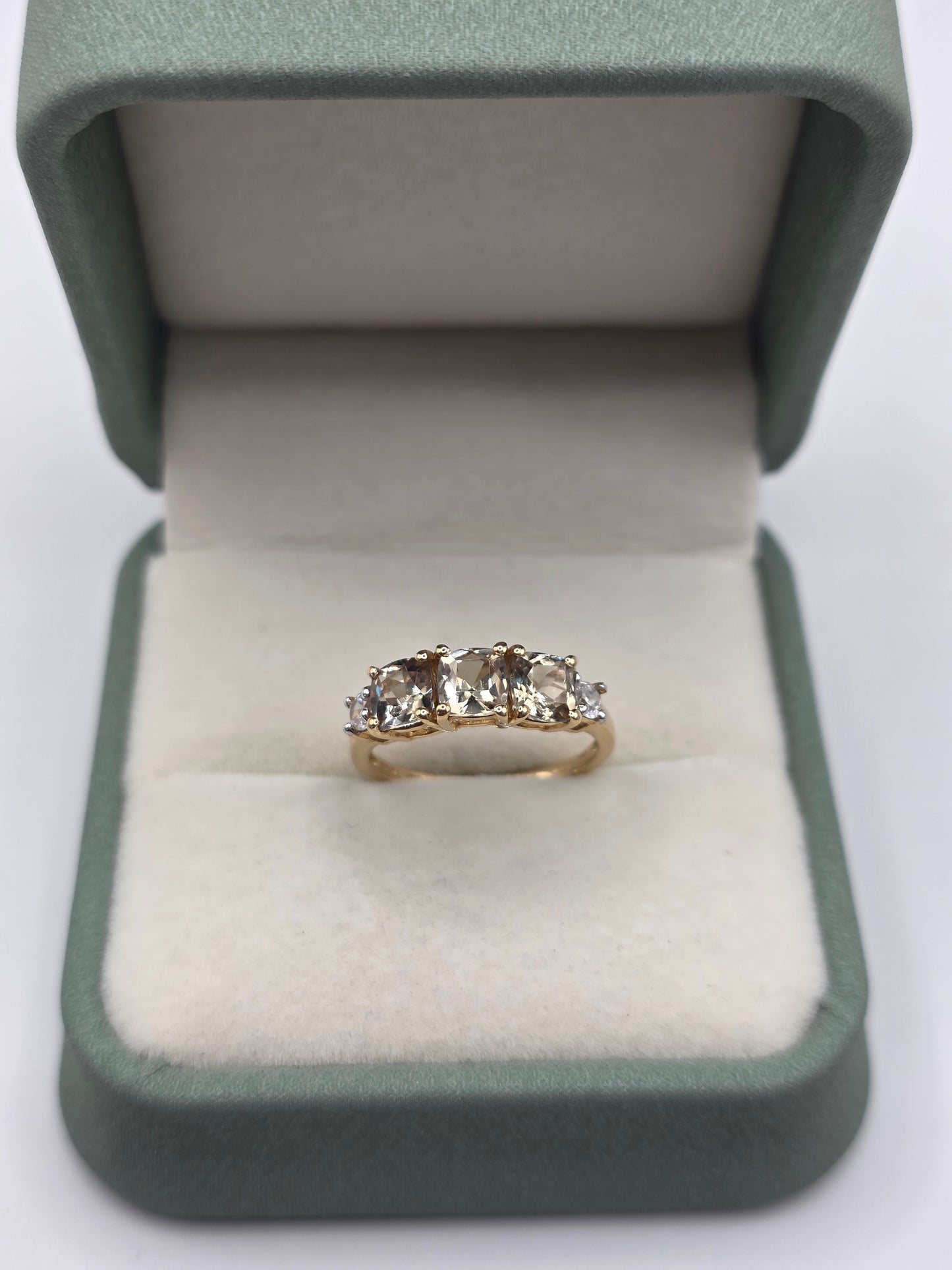 9ct gold topaz and zircon ring