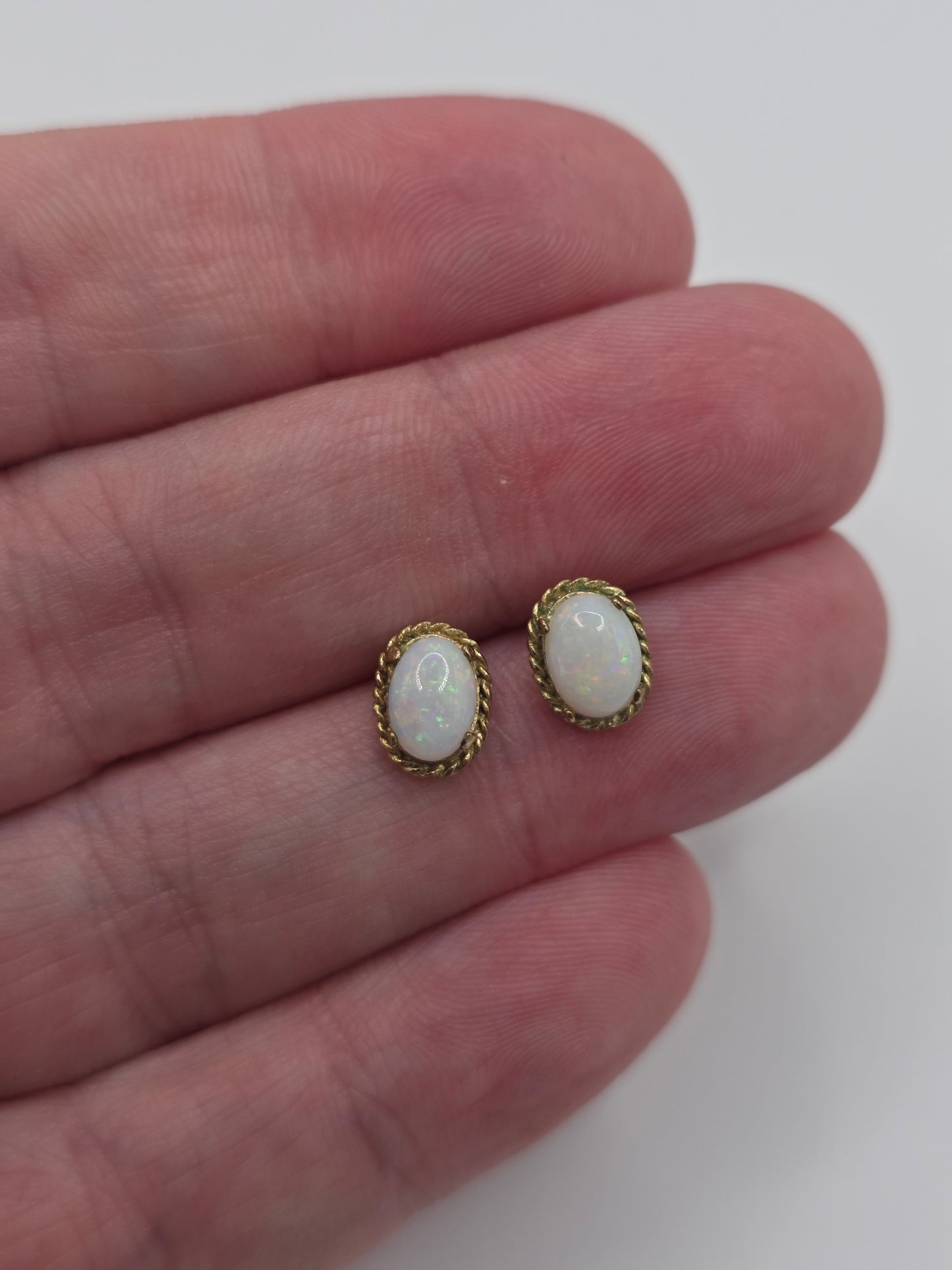 9ct gold opal earrings