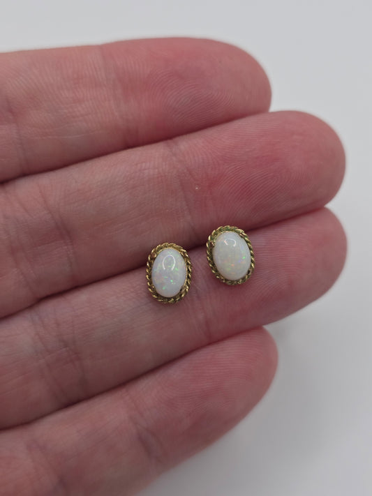 9ct gold opal earrings