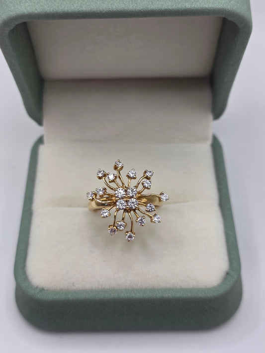 14ct gold cz ring