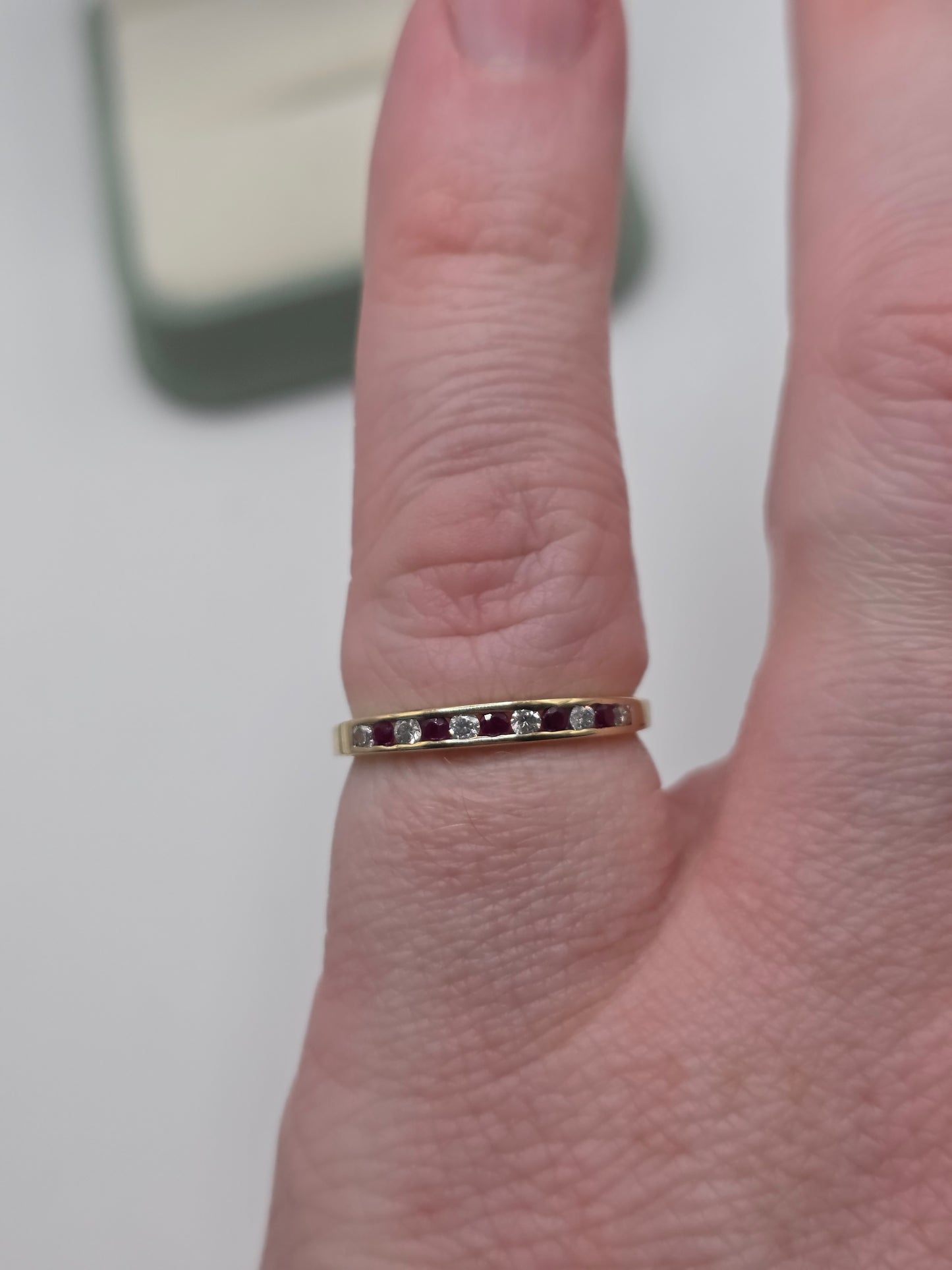 9ct gold ruby and diamond ring