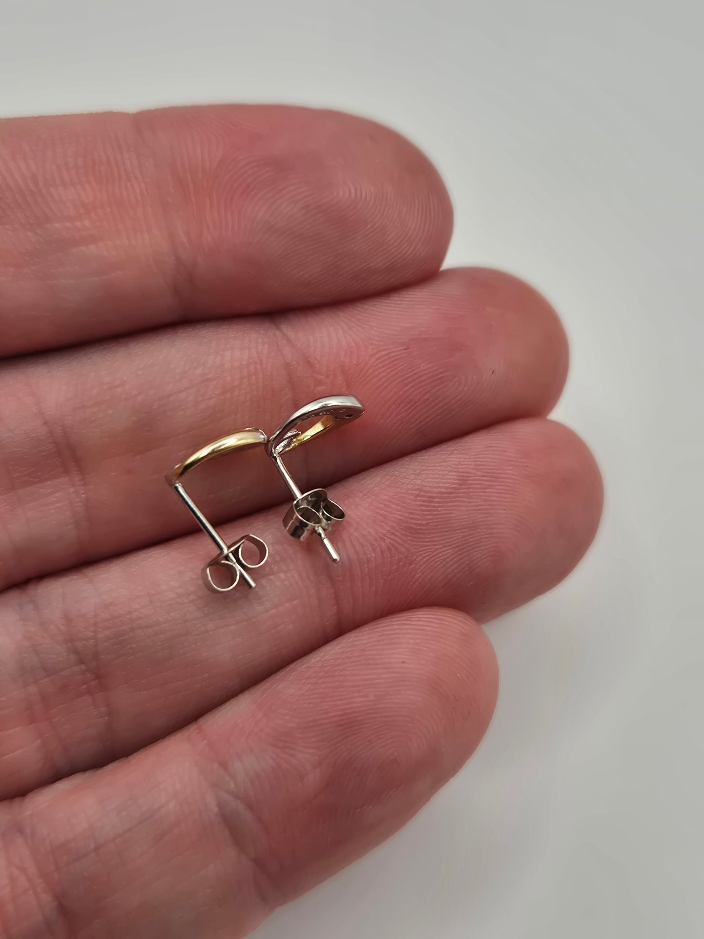 9ct two tone gold diamond earrings