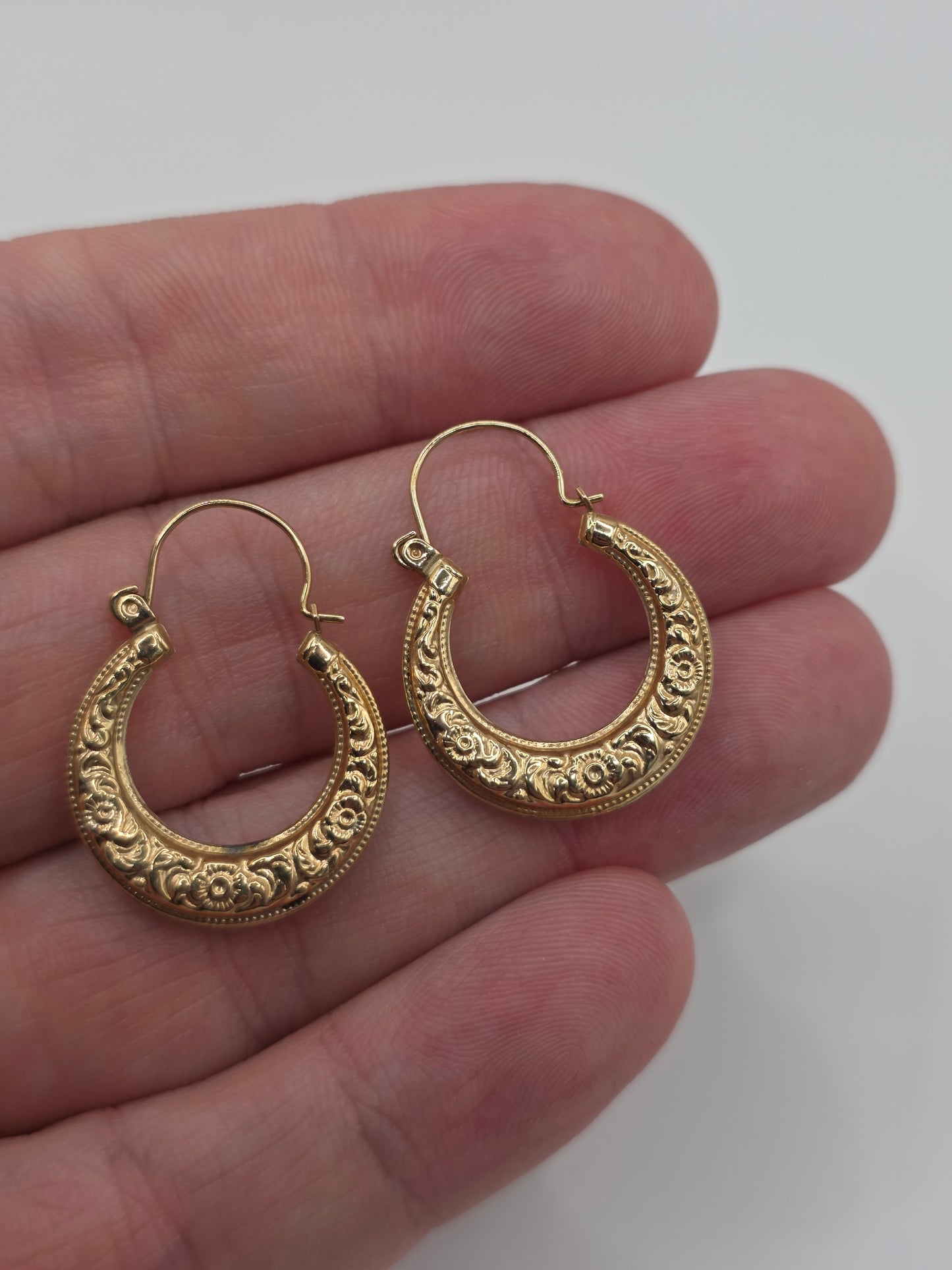 9ct gold creole earrings