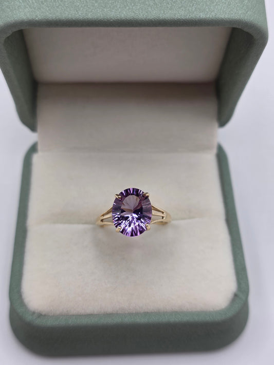 9ct gold amethyst ring