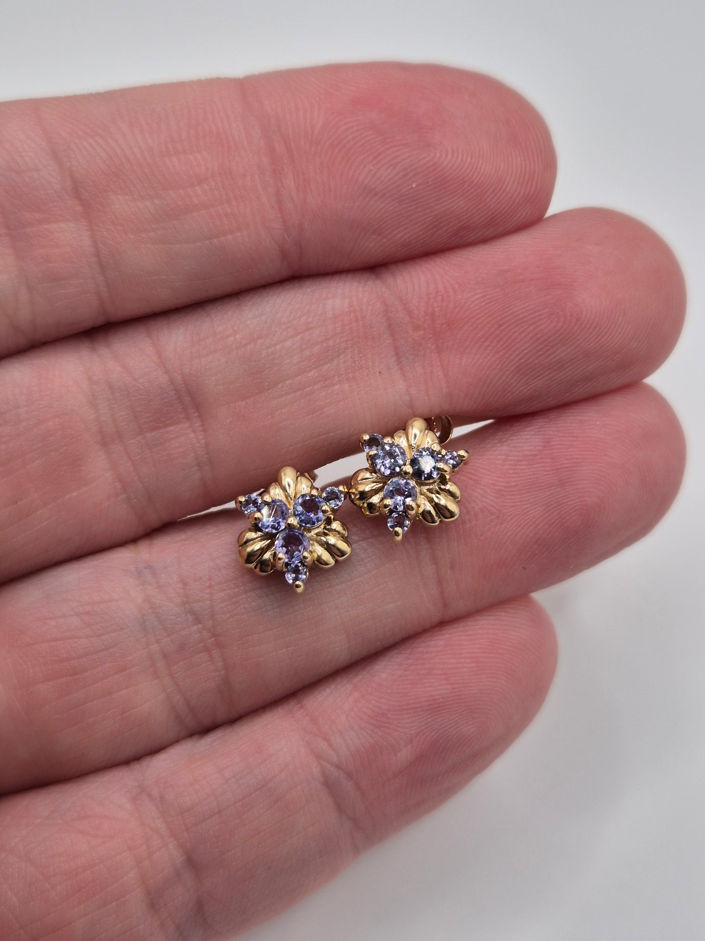 9ct gold tanzanite earrings