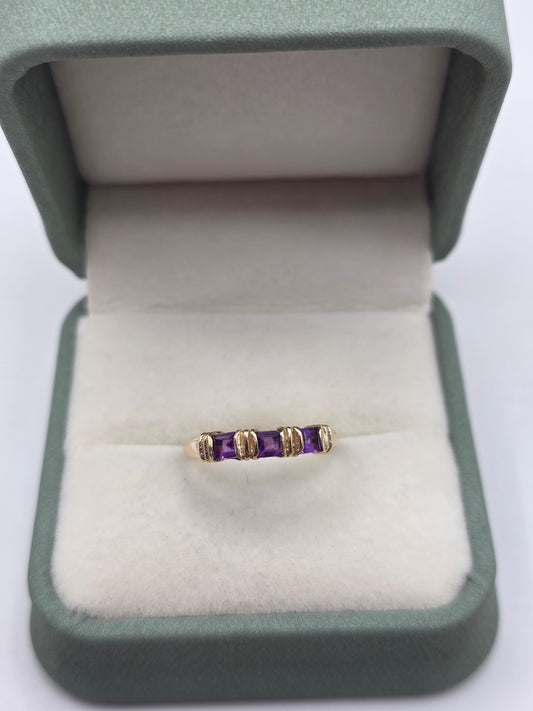 9ct gold amethyst ring