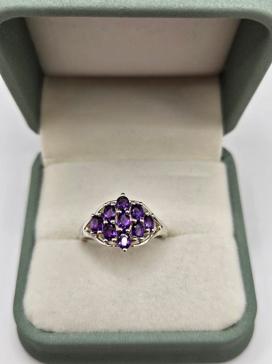 Silver amethyst ring