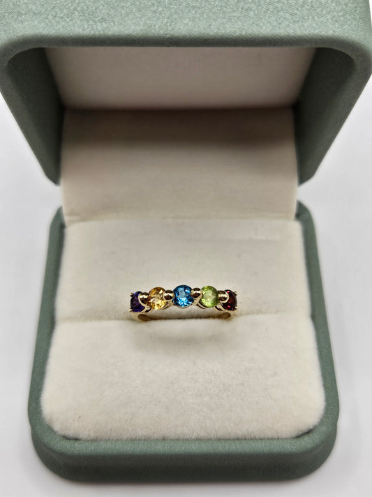 9ct gold multigem ring