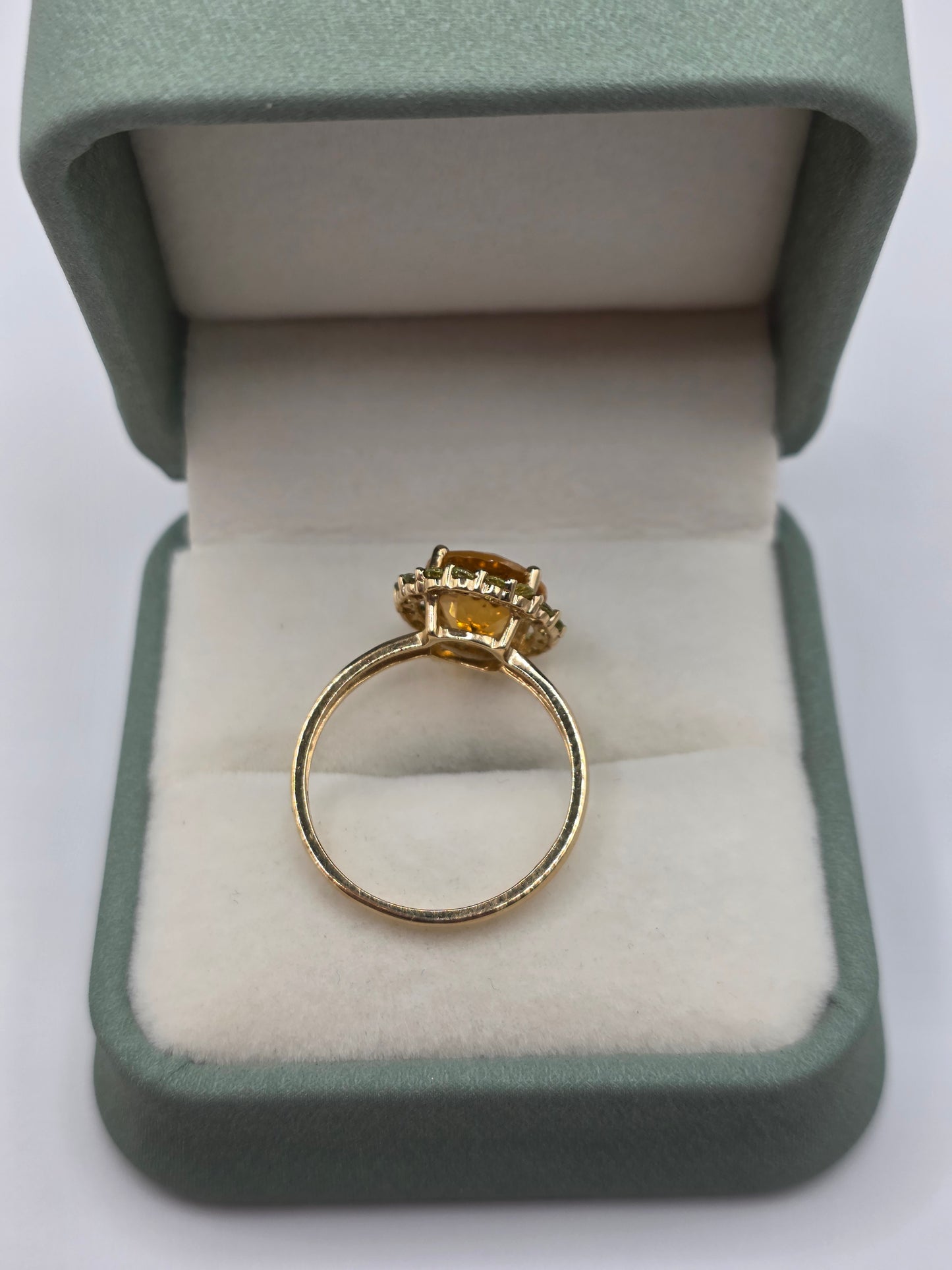 9ct gold citrine and tourmaline ring