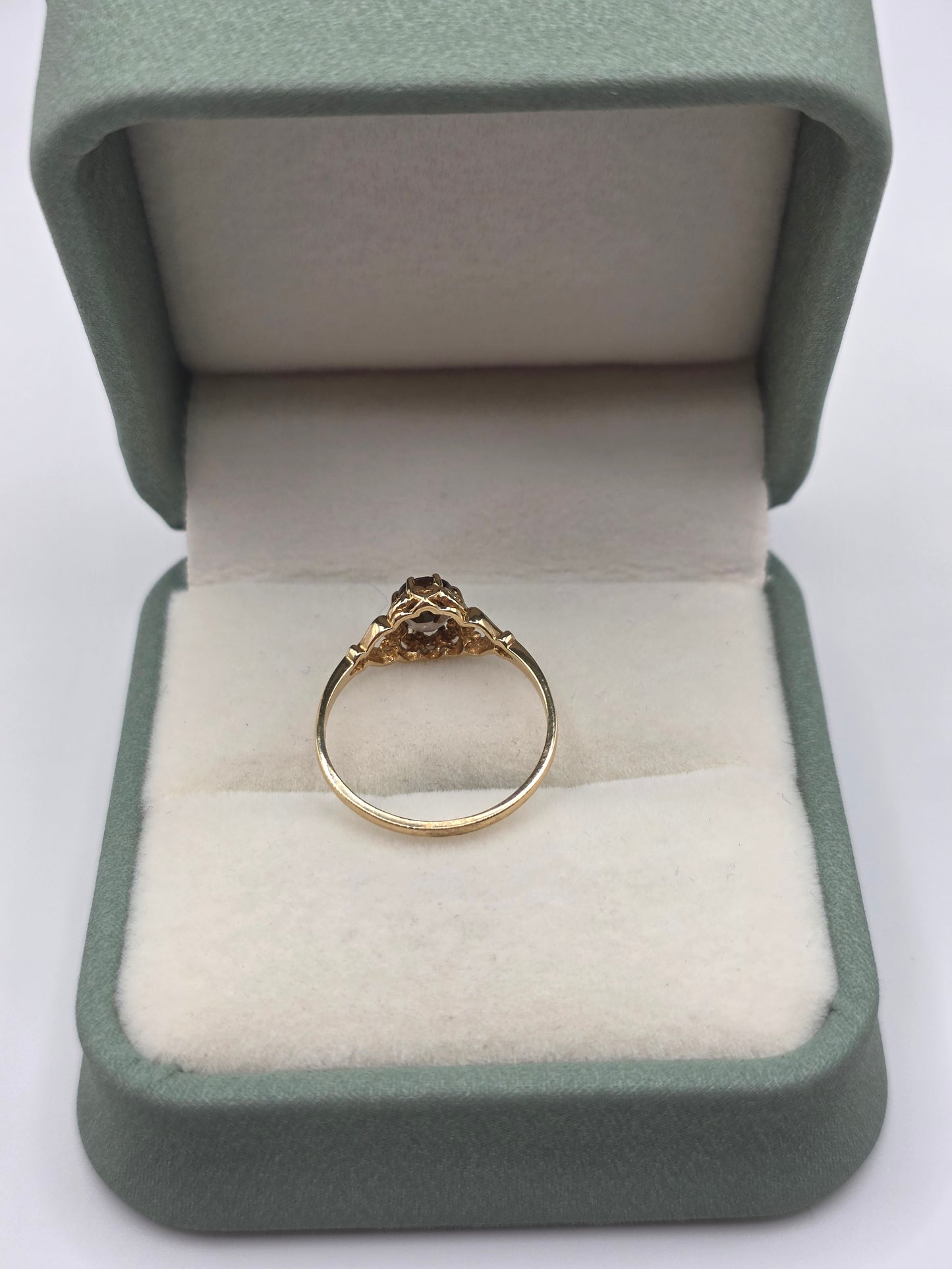 9ct gold smokey quartz ring
