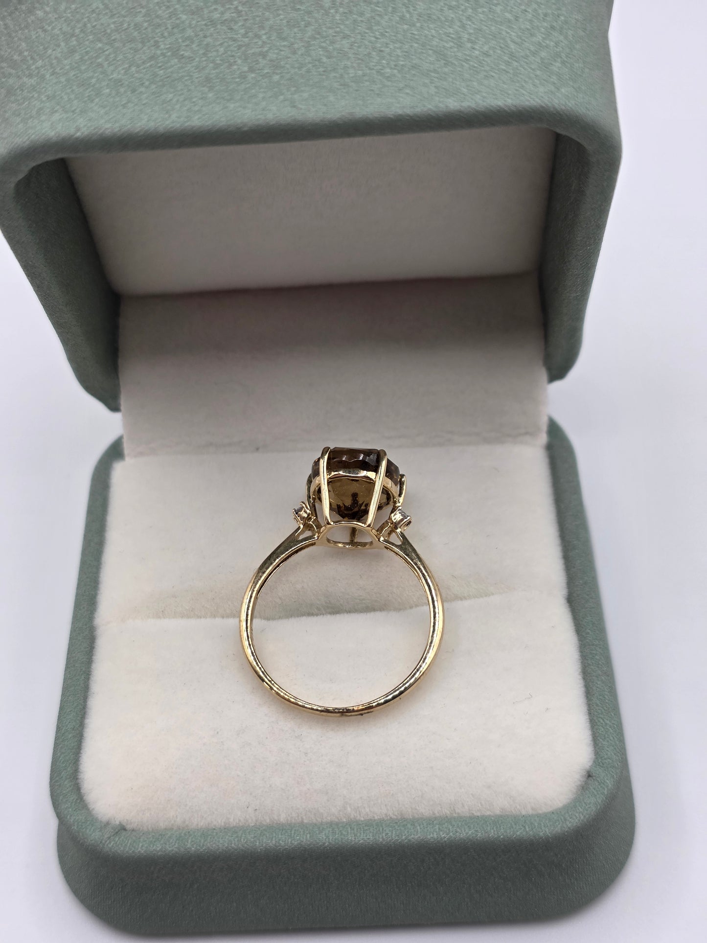 9ct gold citrine and diamond ring