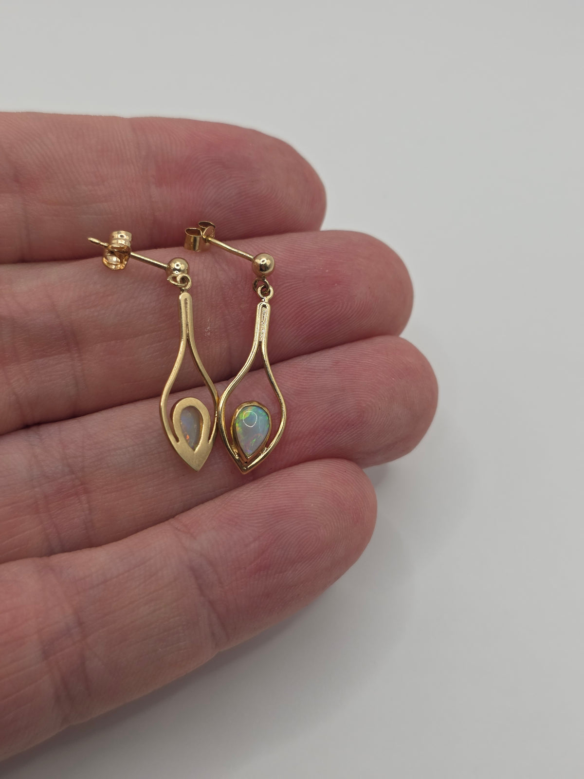 9ct gold opal earrings