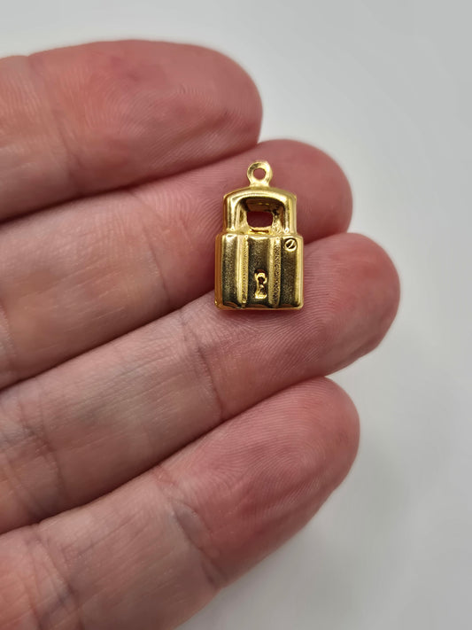 9ct gold padlock charm