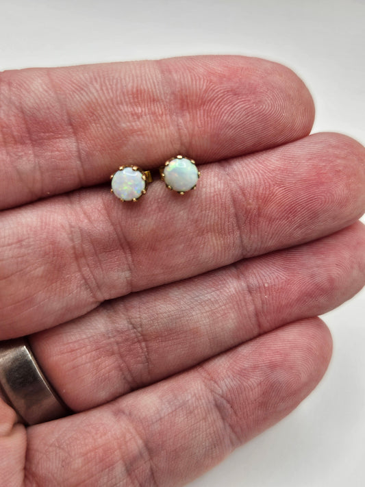 9ct gold opal earrings