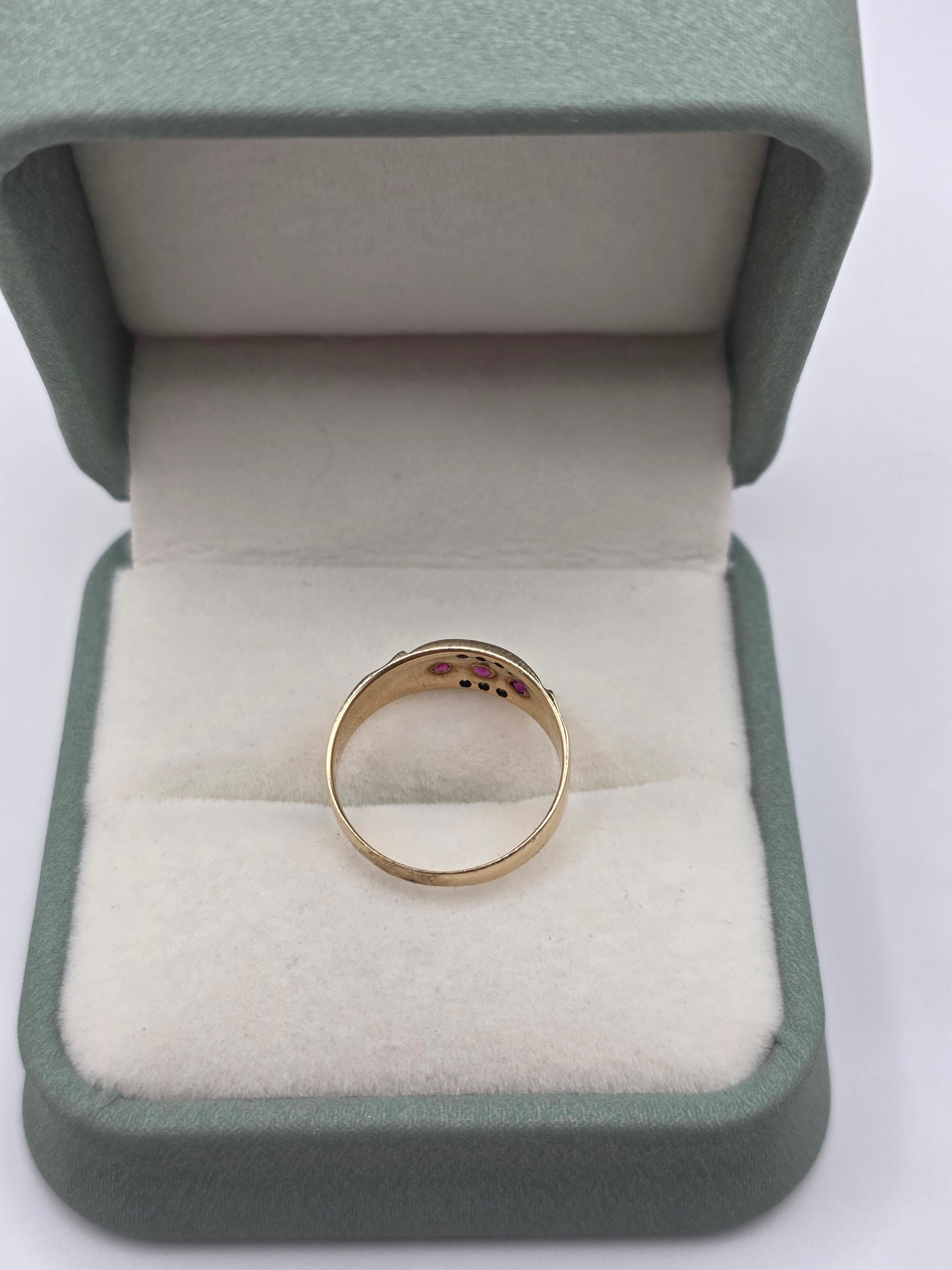 9ct gold ruby and diamond ring