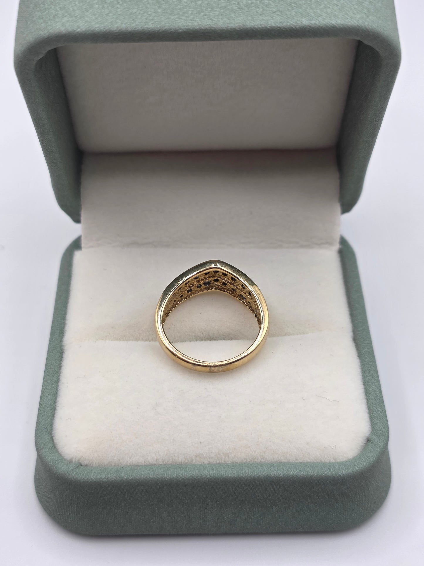 9ct gold diamond wishbone ring