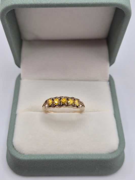 9ct gold yellow sapphire ring