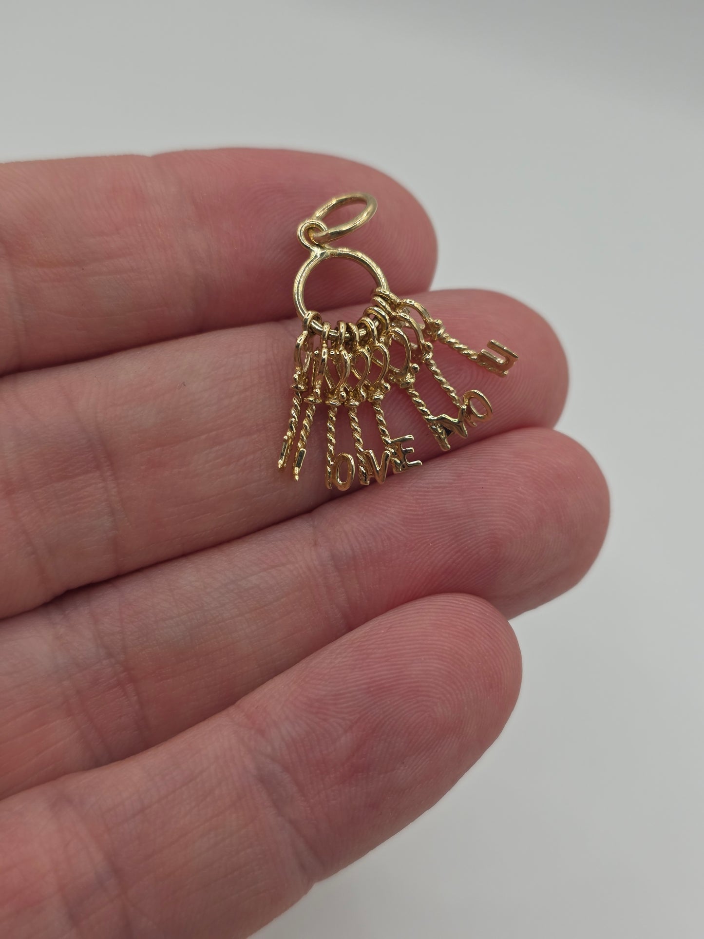 9ct gold "i love you" keys