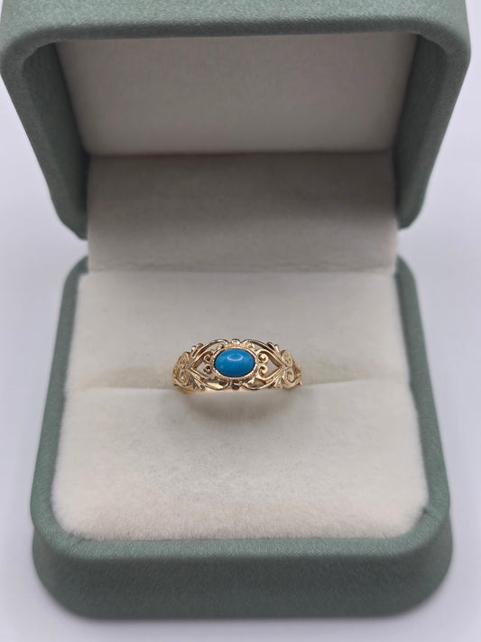 9ct gold turquoise ring