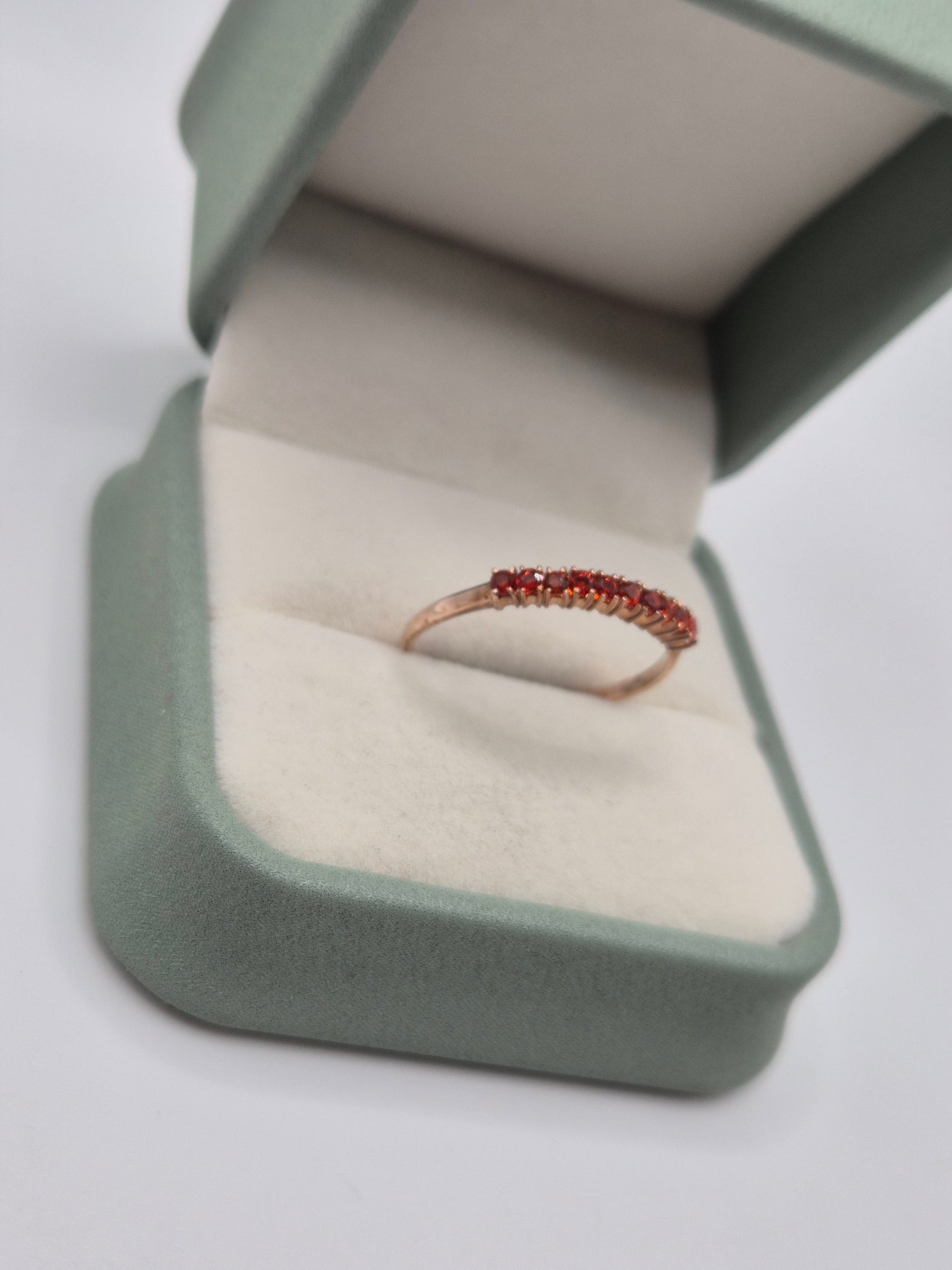 9ct rose gold orange sapphire ring