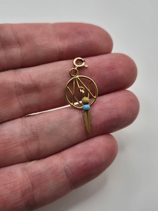 9ct gold dream catcher charm
