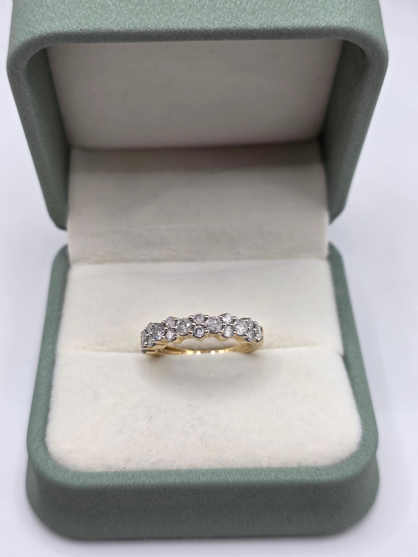 9ct gold diamond half eternity ring